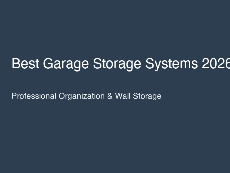 Professionally organised garage with wall-mounted tool storage, overhead racks, and metal shelving units