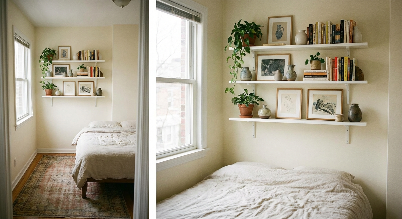 Floating Wall-Mounted Shelves