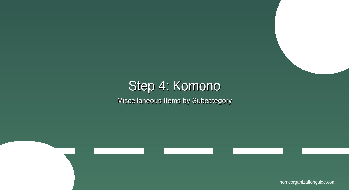 KonMari komono category โ miscellaneous items by subcategory